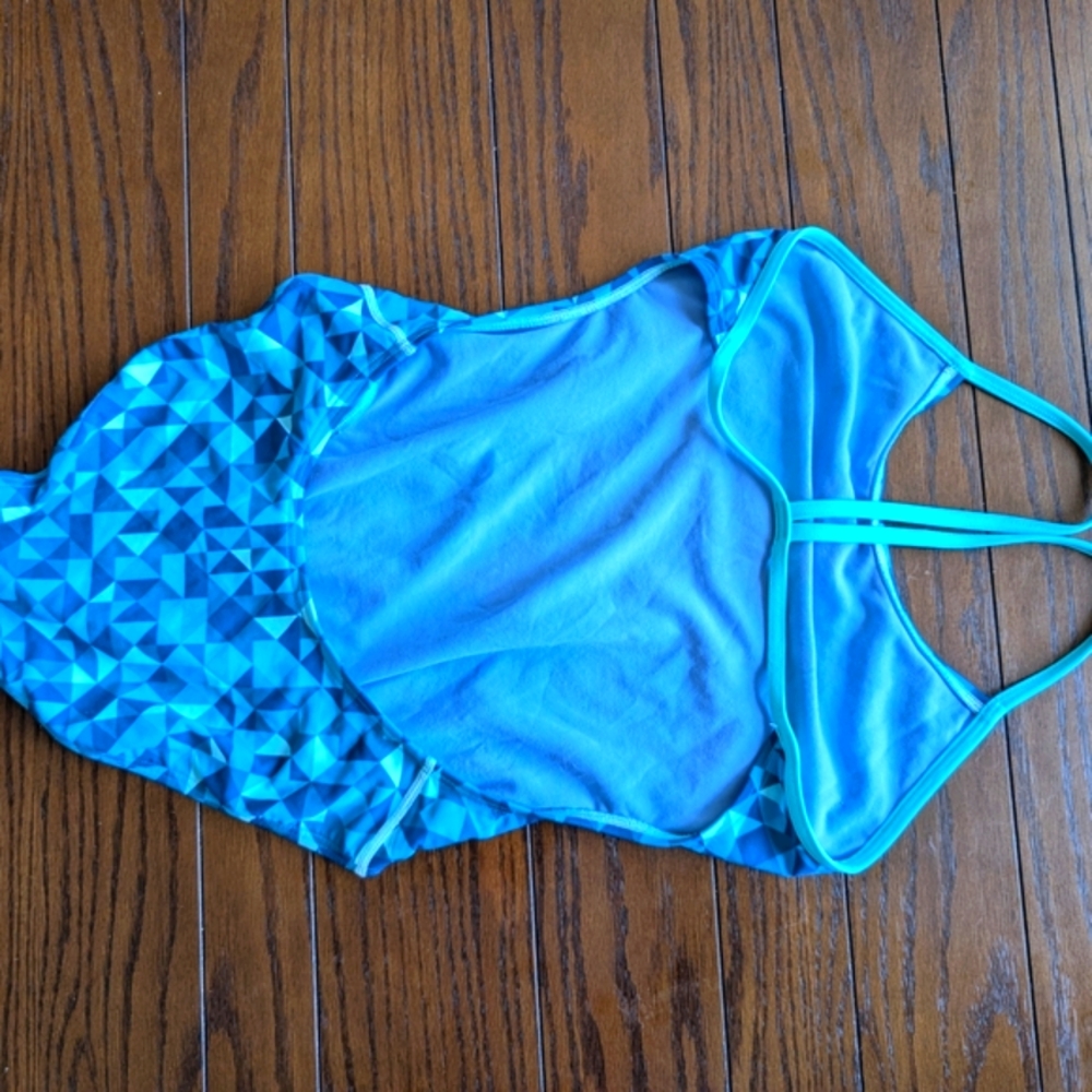 TYR Blue Geometric Swimsuit - Picture 4 of 5